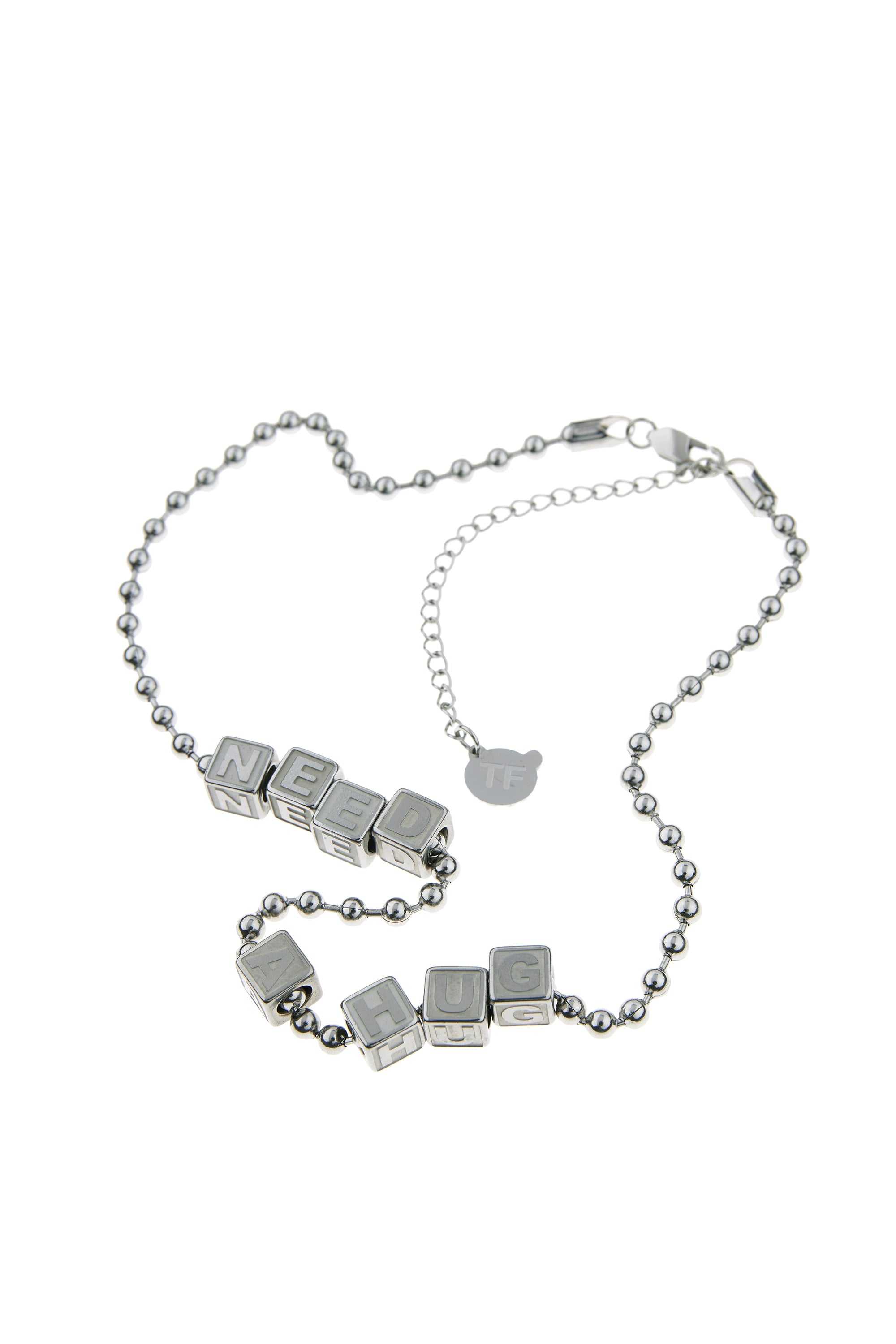 Silver Teddy Fresh Spell It Out Necklace | 6150FVBRK