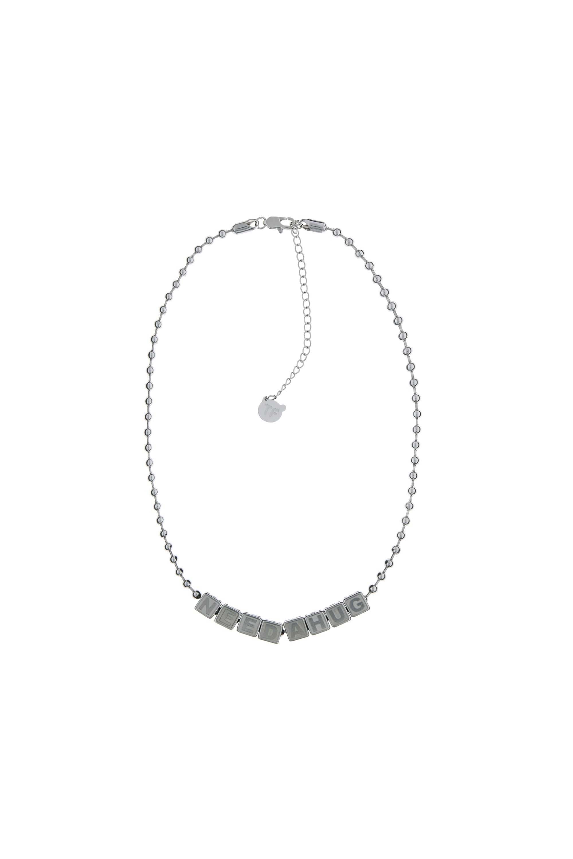 Silver Teddy Fresh Spell It Out Necklace | 6150FVBRK