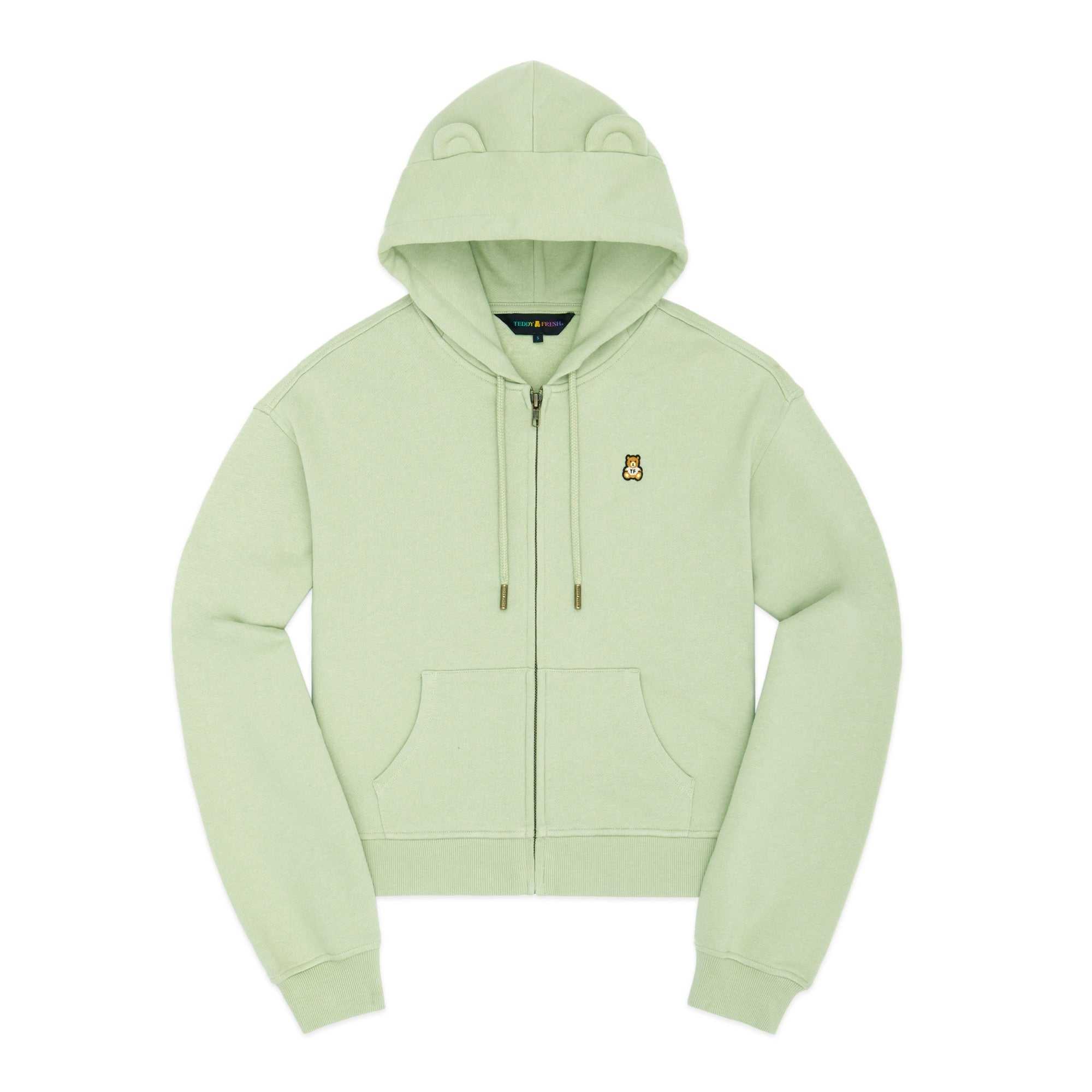 Teal Teddy Fresh Classic Bear Ear Zip Hoodie | 6841QVAET