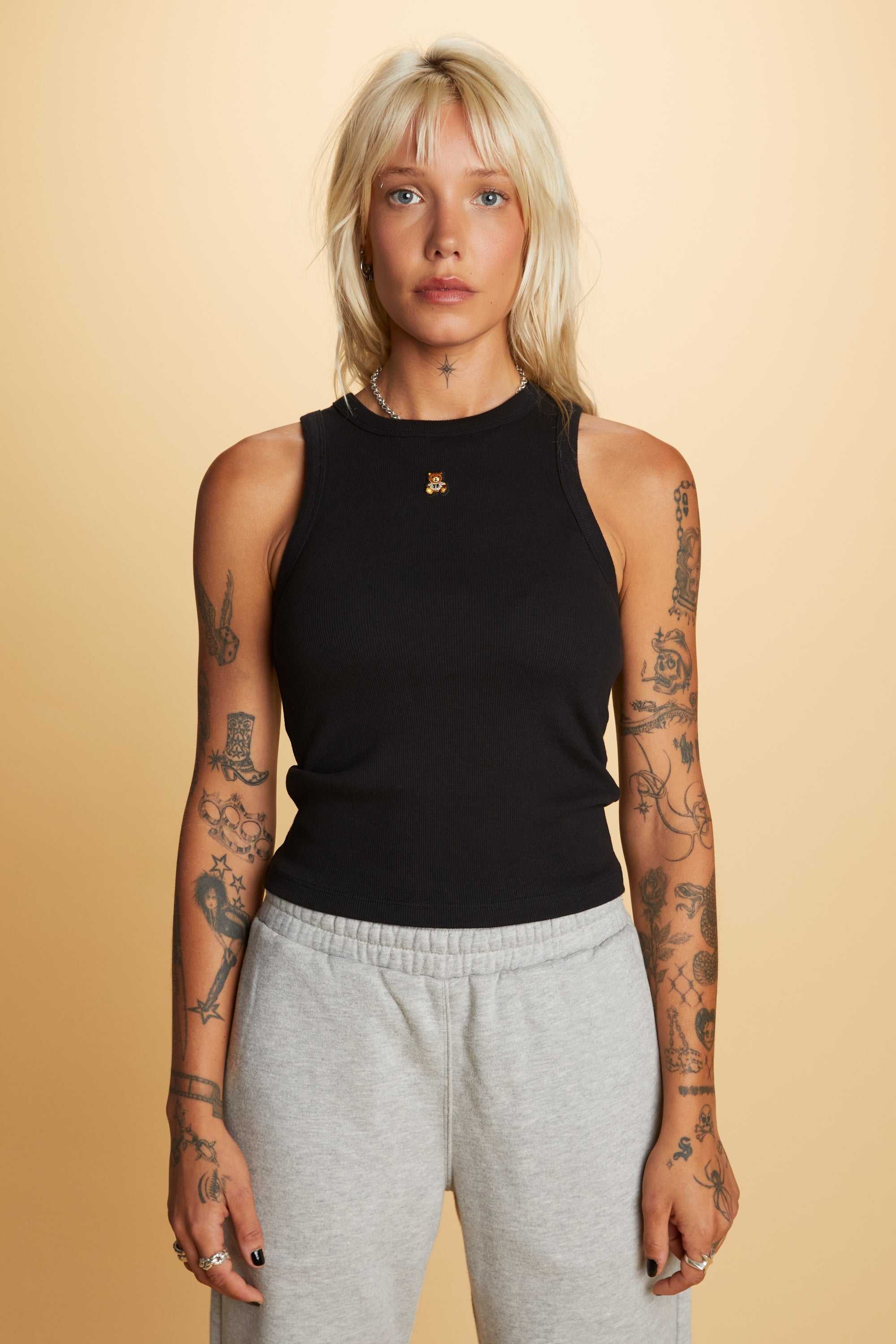 True Black Teddy Fresh Classic Rib Tank Top | 1763YNPDO