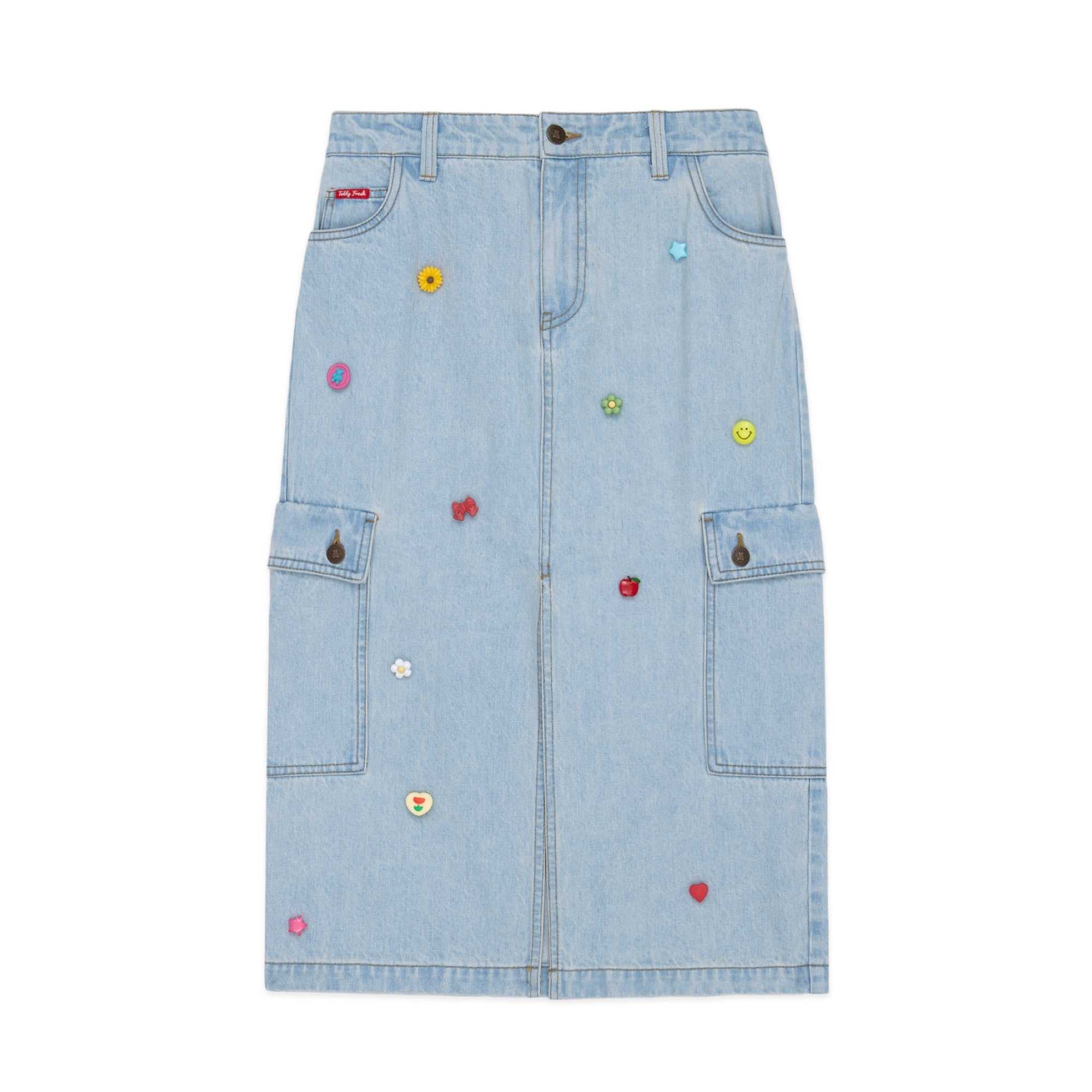 Washed Denim Teddy Fresh Denim Cargo Skirt | 9680SVJEN