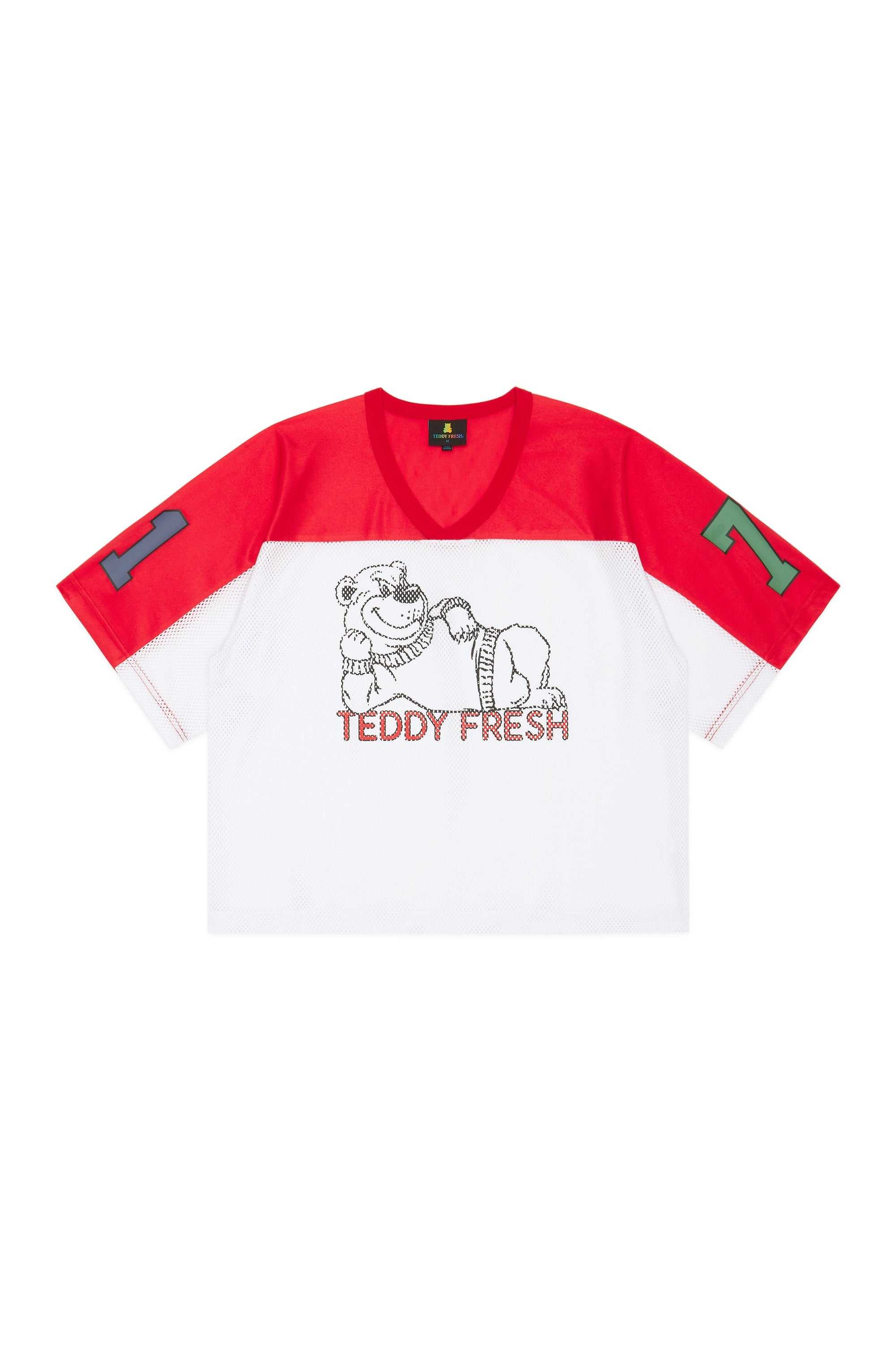 White Multi Teddy Fresh Boxy Bear Hockey Jersey | 0371BVYXM