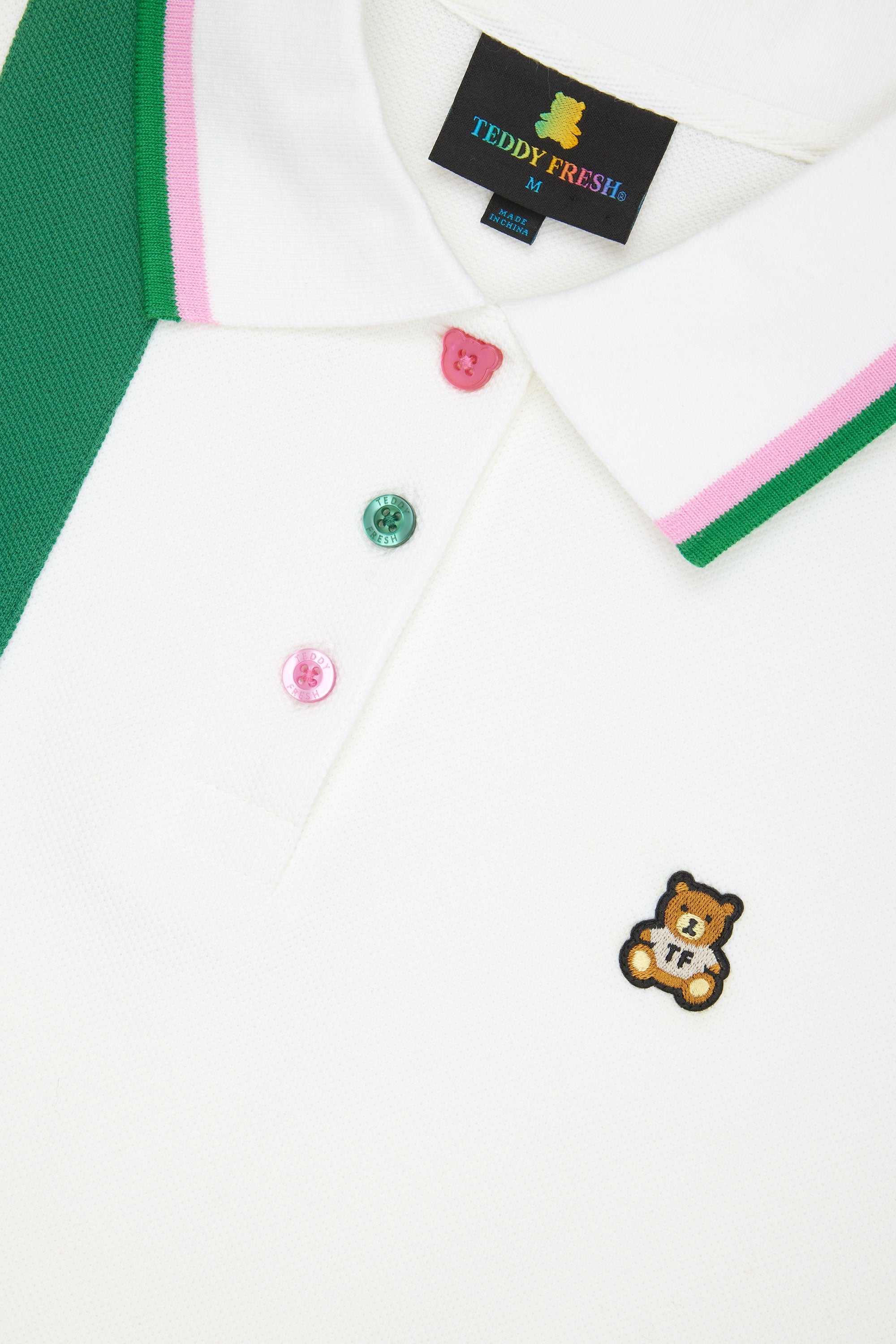 White Multi Teddy Fresh Striped Button Pique Shirt | 6975ZDLSK