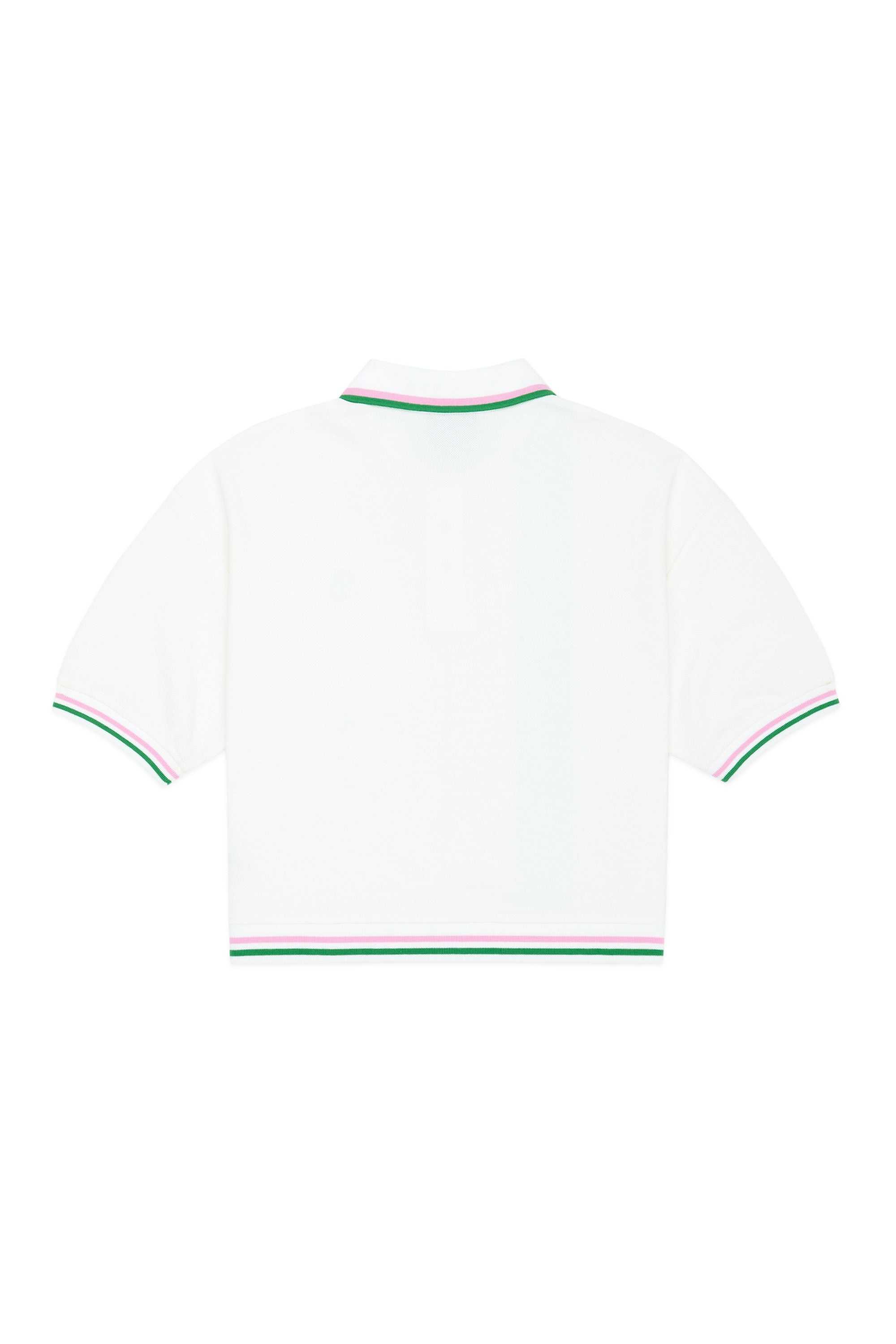 White Multi Teddy Fresh Striped Button Pique Shirt | 6975ZDLSK