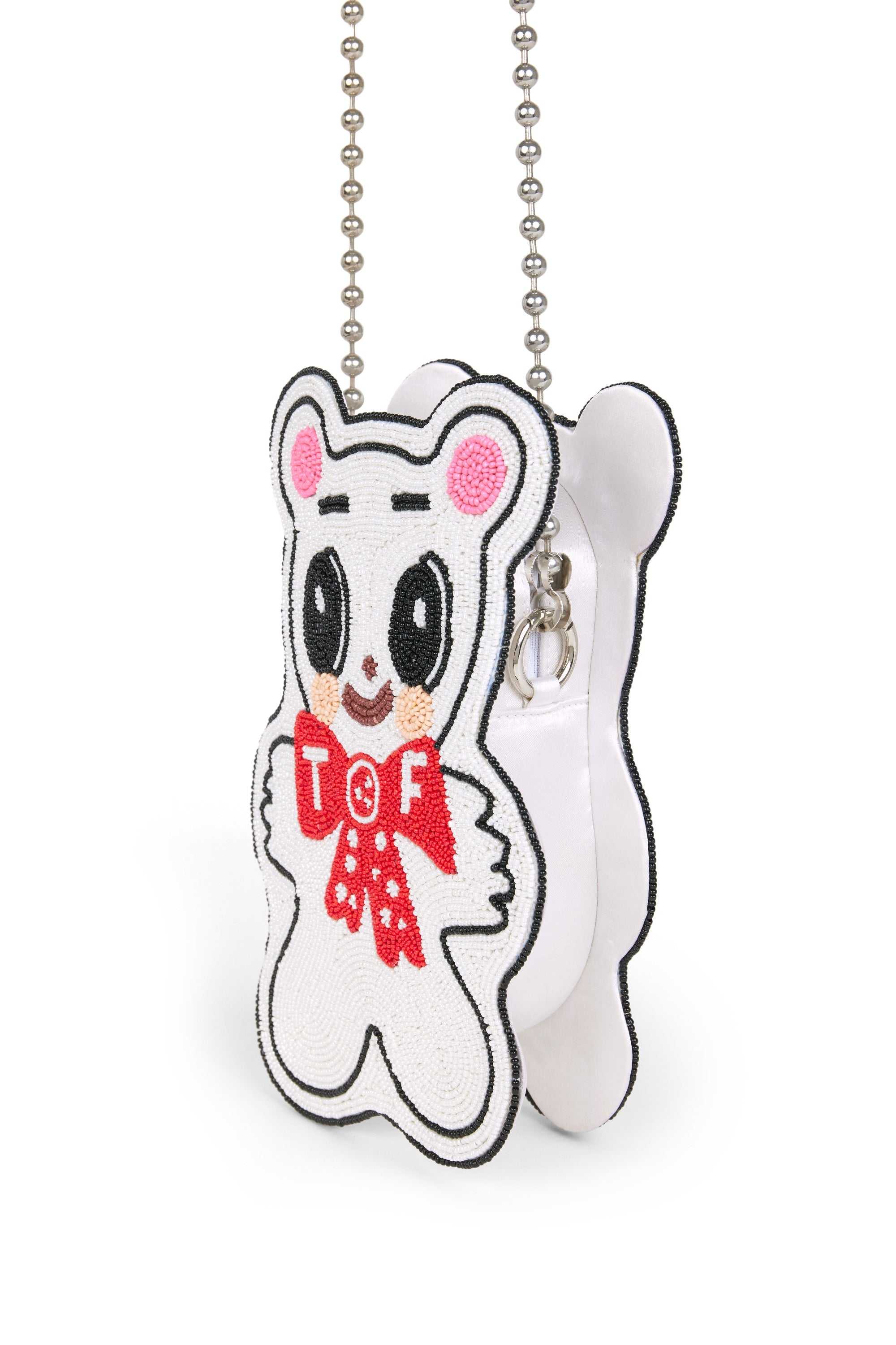 White Teddy Fresh Beaded Bear Purse | 0387XFCOV