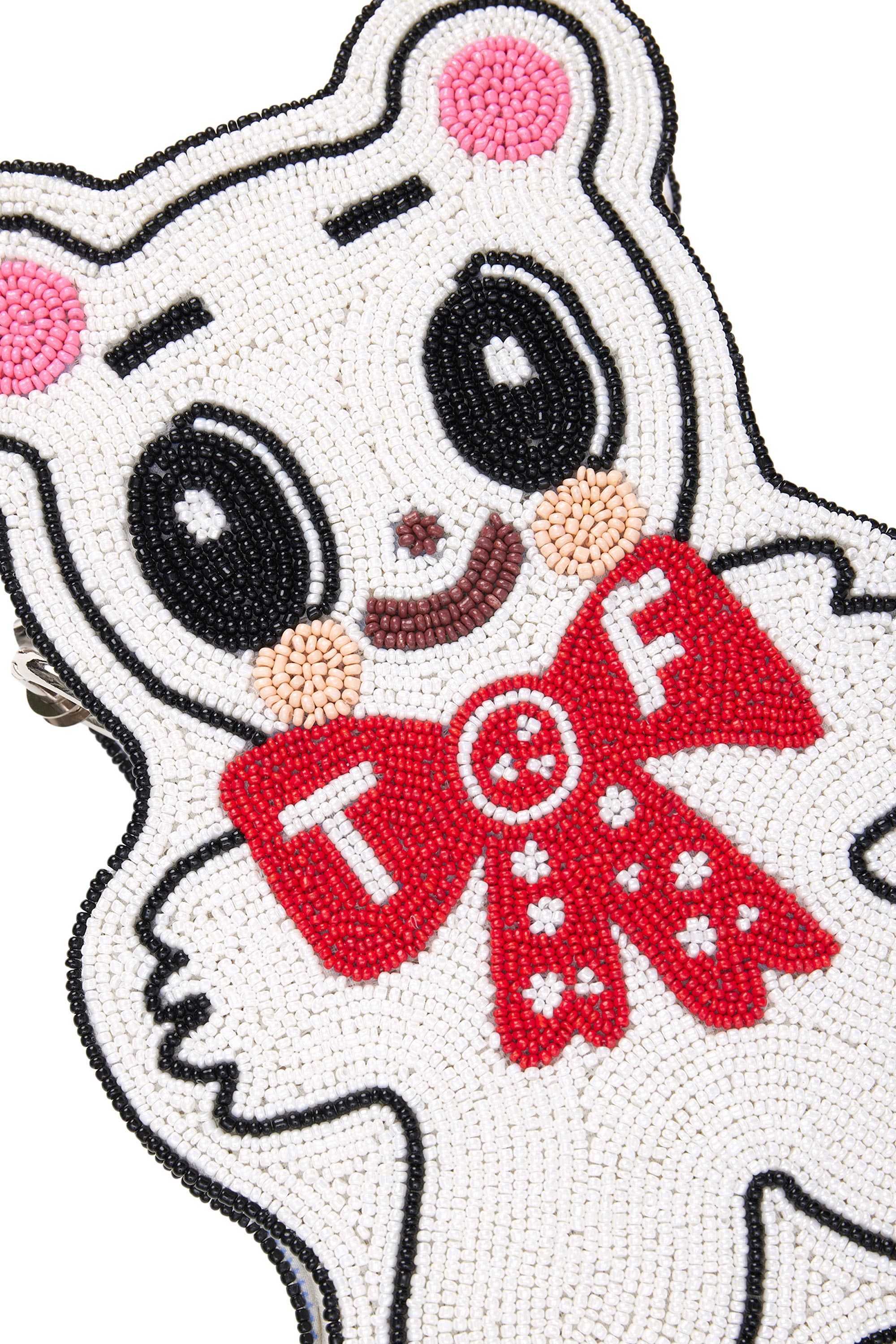 White Teddy Fresh Beaded Bear Purse | 0387XFCOV