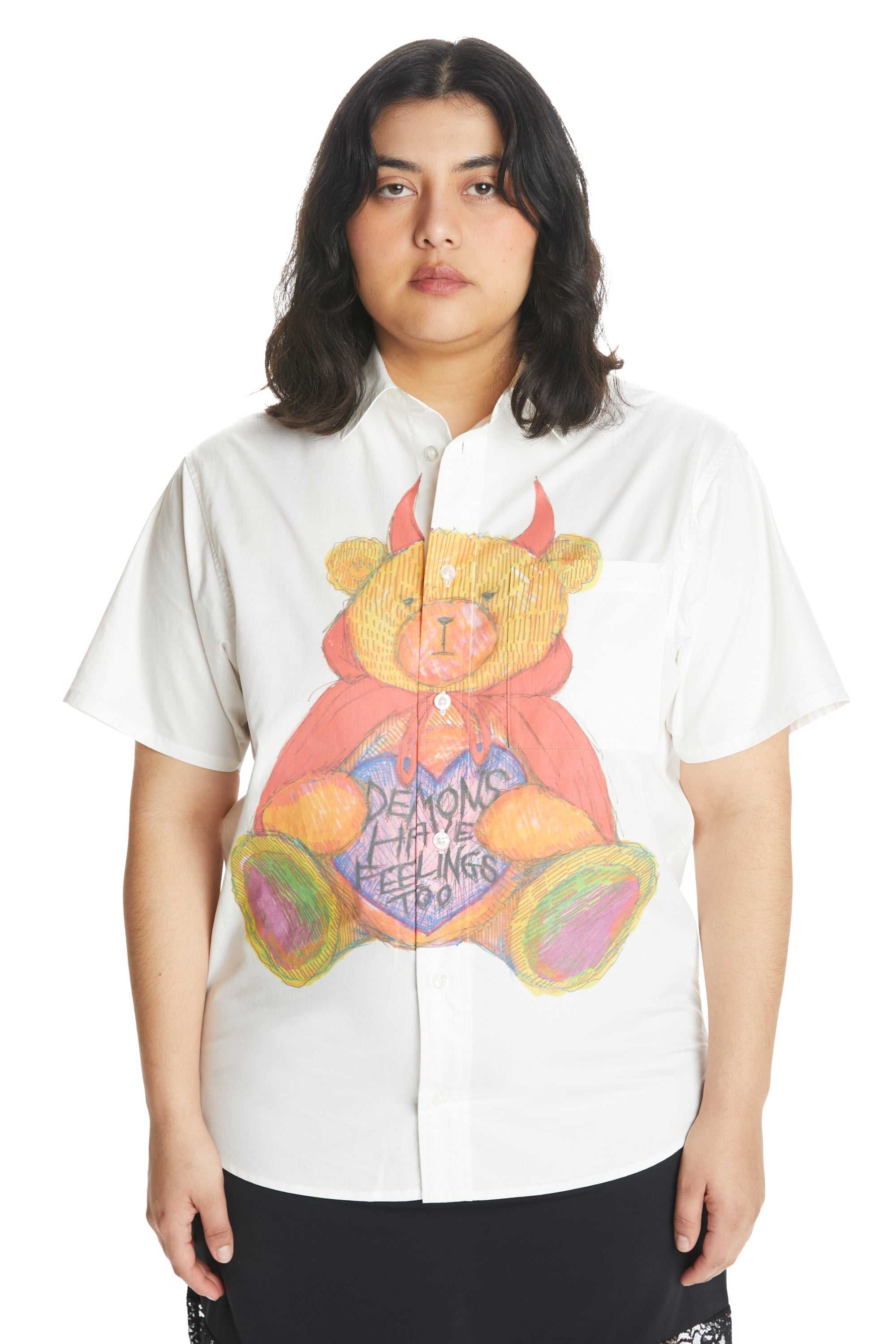 White Teddy Fresh Demons Have Feelings Shirt | 9207UORSE