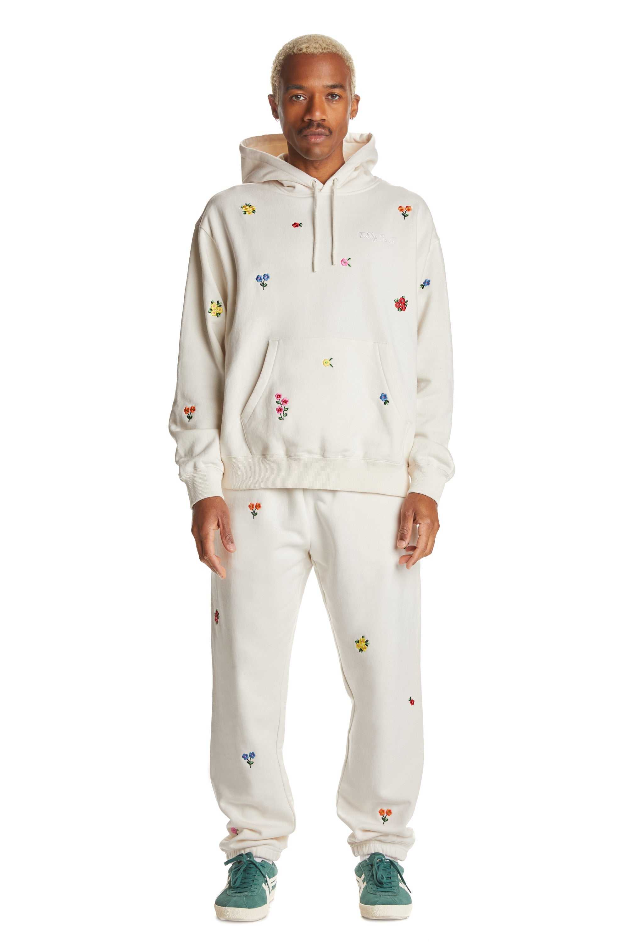 White Teddy Fresh Floral Hoodie | 4298LHBJP