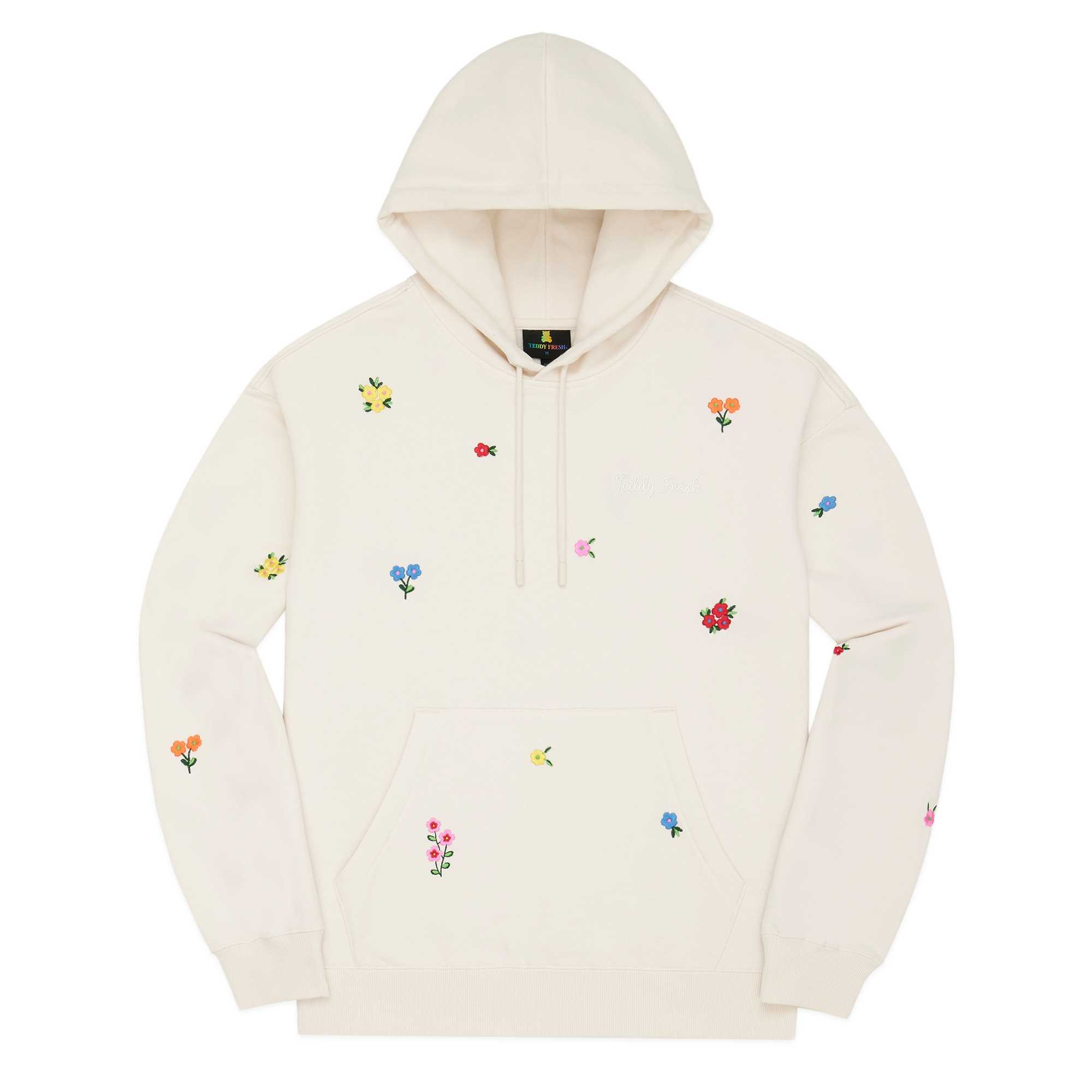 White Teddy Fresh Floral Hoodie | 4298LHBJP