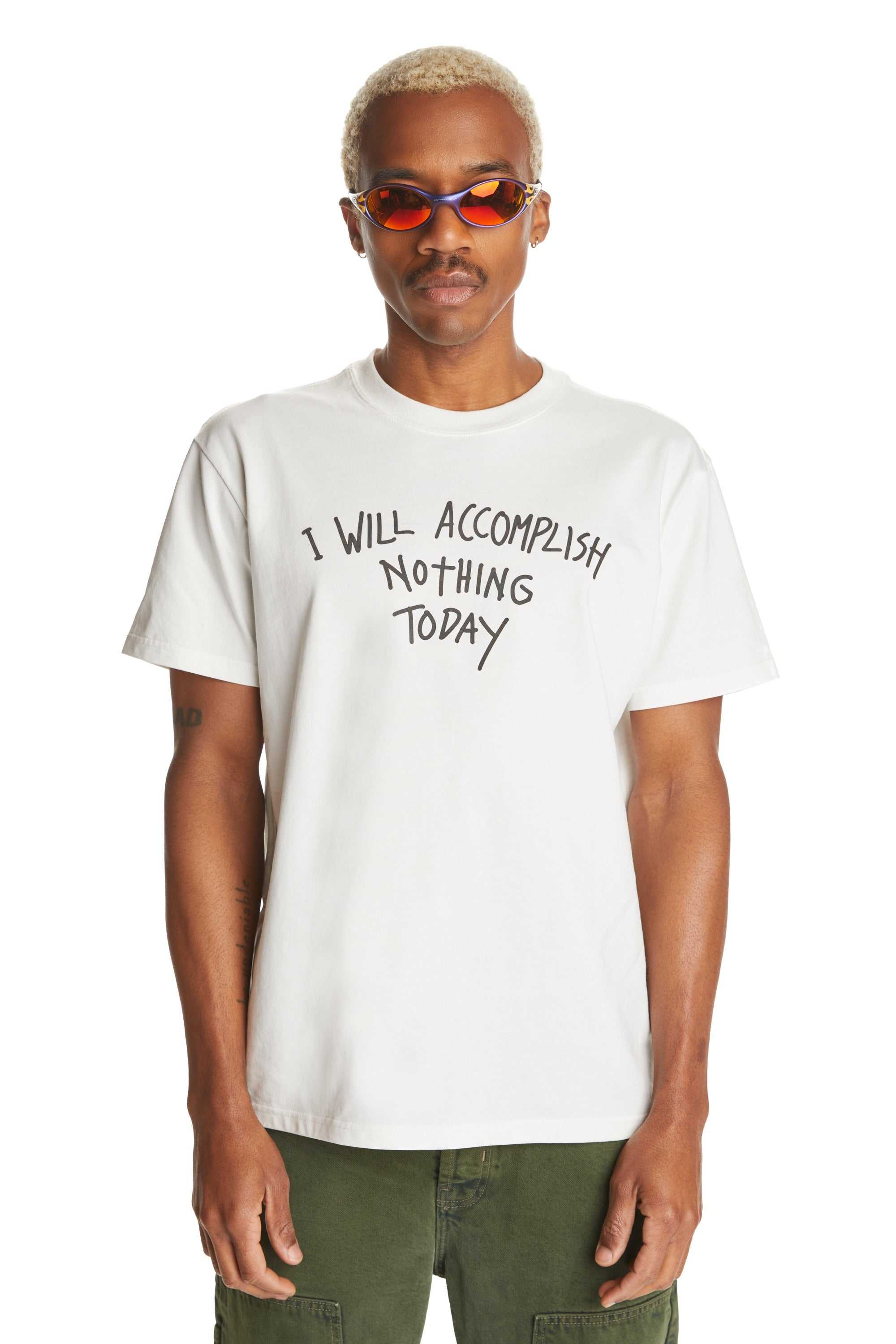 White Teddy Fresh I Will Accomplish Nothing Tee | 6143NFGLR