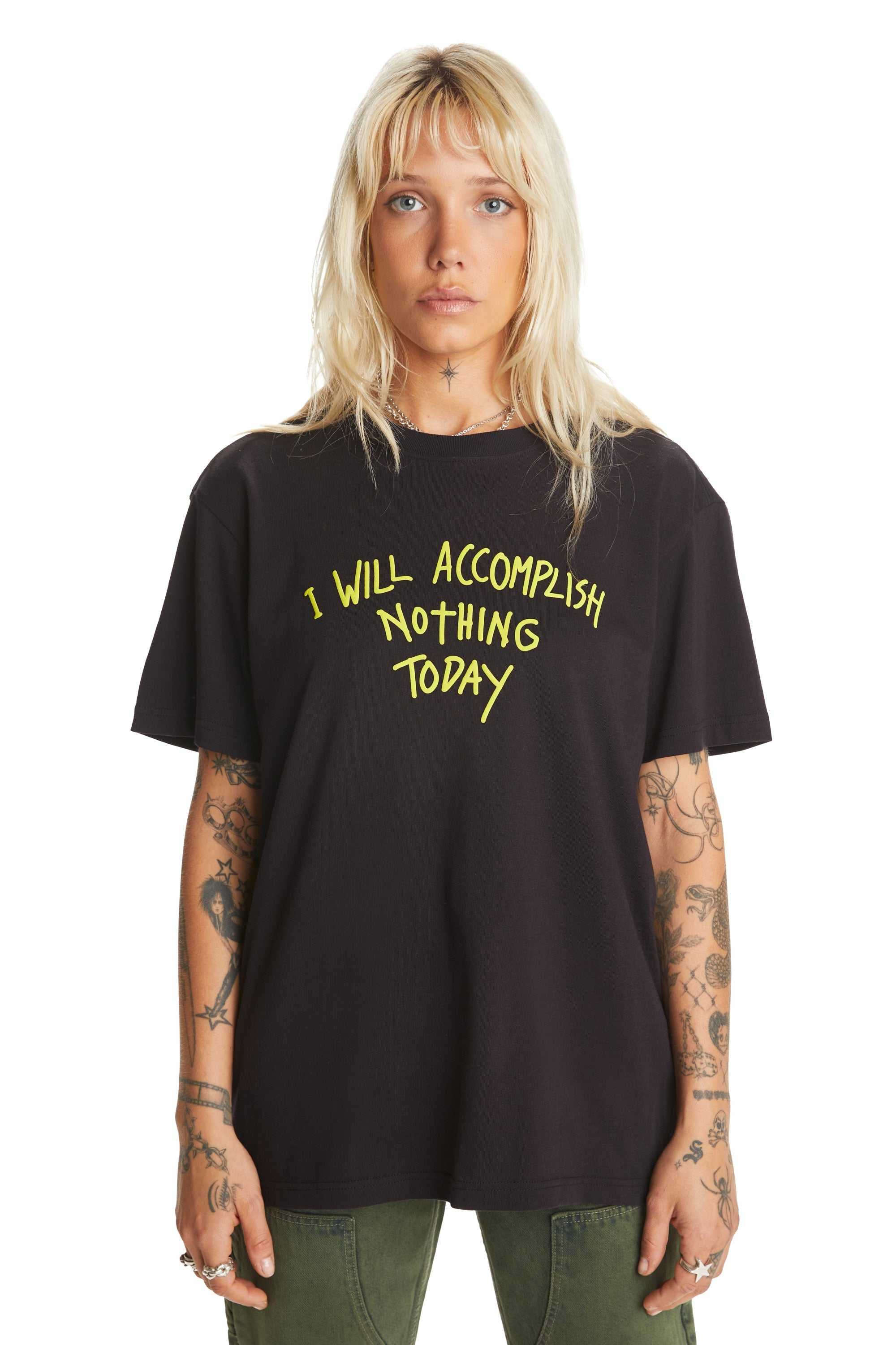 White Teddy Fresh I Will Accomplish Nothing Tee | 6143NFGLR