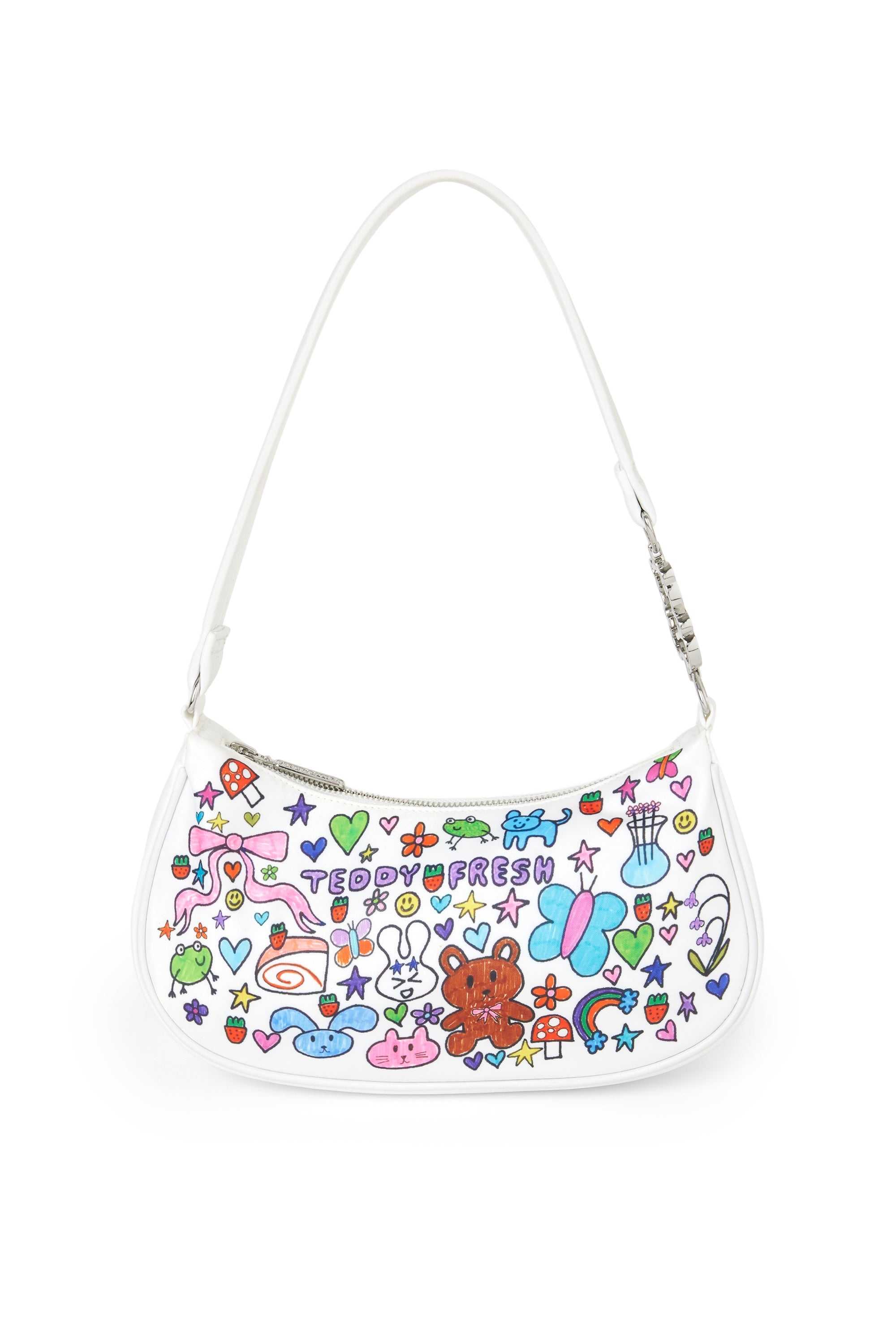 White Teddy Fresh TF x Blo_oberry Characters Fancy Bag | 3064JNXKI