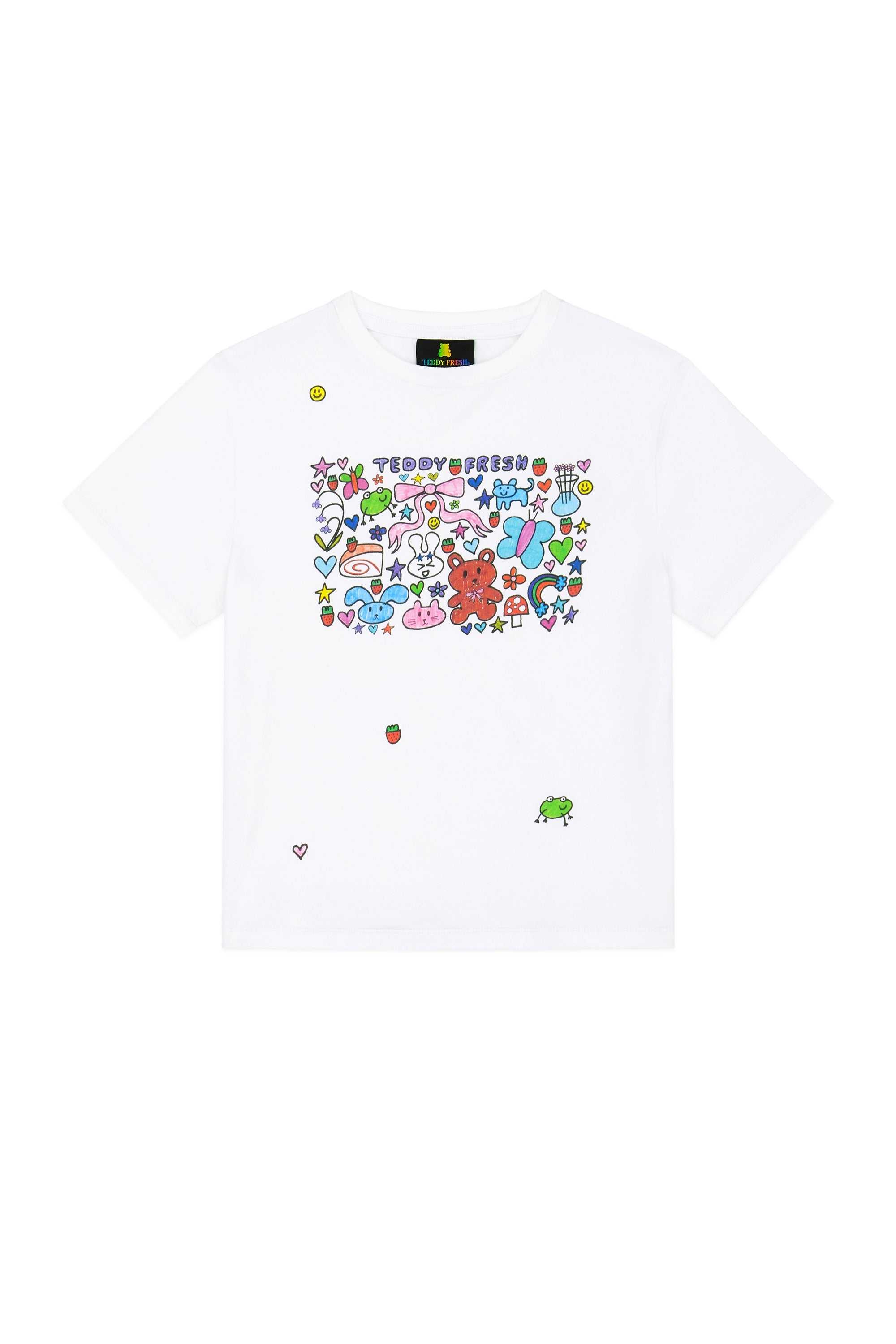 White Teddy Fresh TF x Blo_oberry Fitted Tee | 8392VDWKB