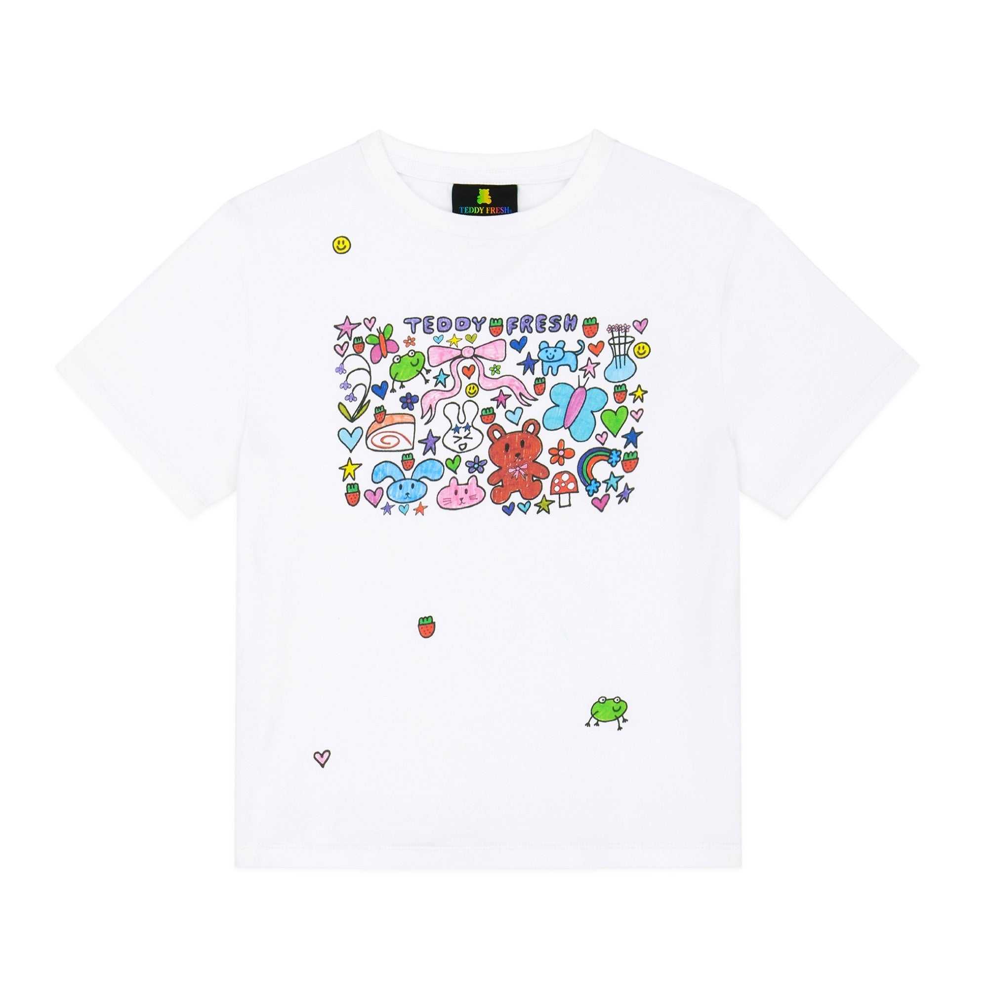 White Teddy Fresh TF x Blo_oberry Fitted Tee | 8392VDWKB