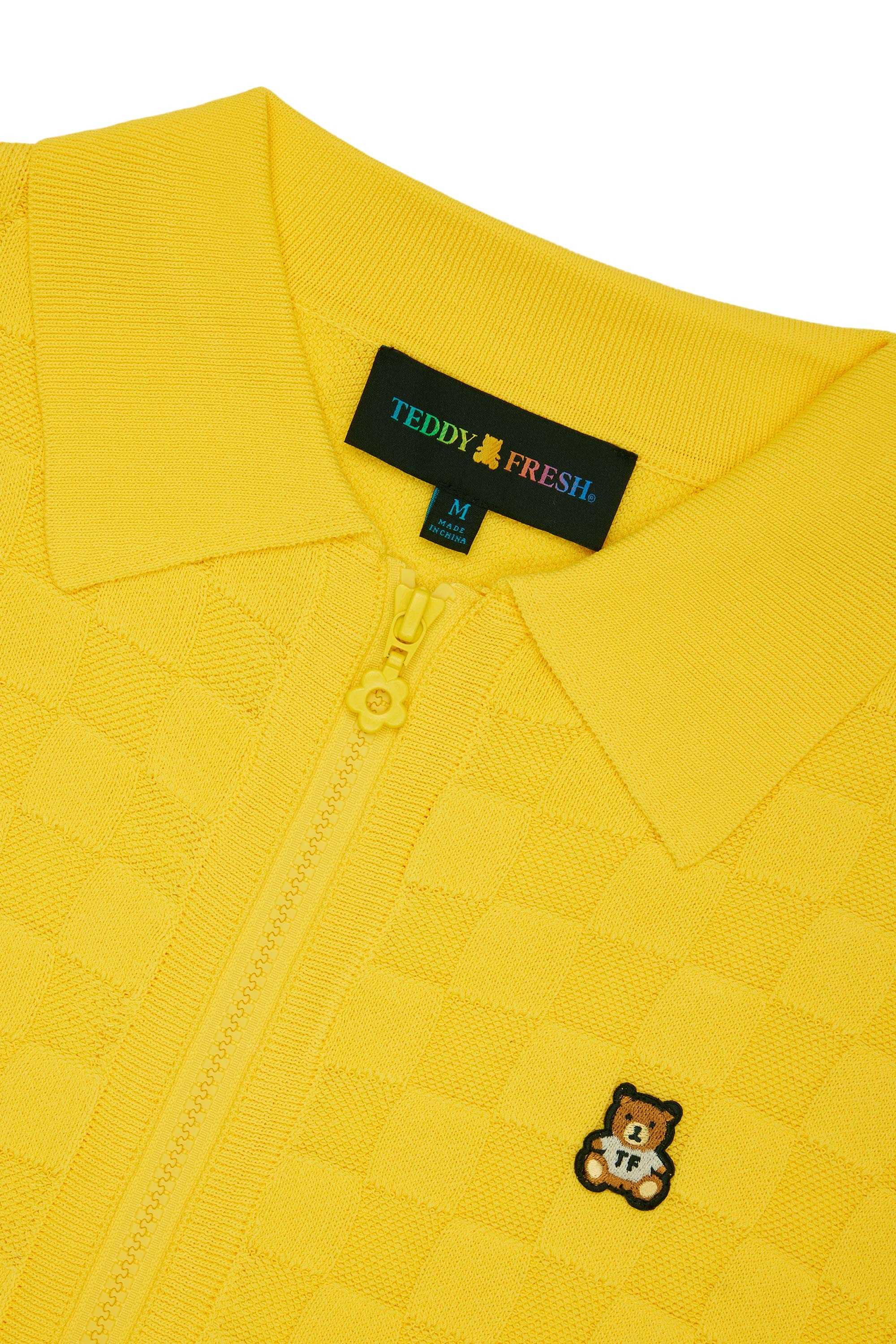 Yellow Teddy Fresh Check Zip Cardigan | 5679SNQFJ